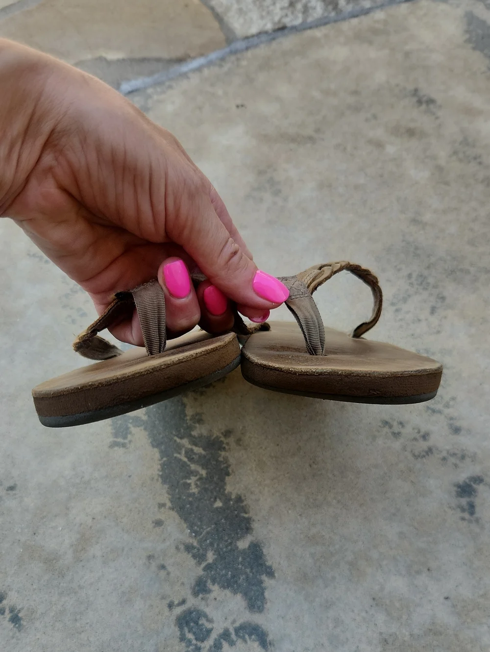 Rainbow Flip Flops Brown Braided Strap 2 3